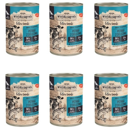 ZESTAW Wiejska Zagroda Leśne smaki pstrąg z cielęciną 6 x 400 g