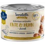 BOSCH Sanabelle kaczka i kurczak z olejem lnianym dla kota 195 g