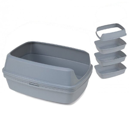 Yarro kuweta duża z sitkiem i wysoką ramką dla kota 38 x 50 x 24 cm