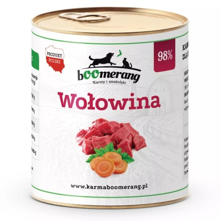 bOOmerang wołowina mokra karma dla psa 850 g