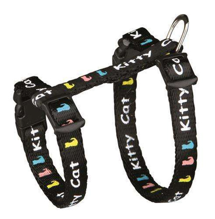 Szelki ze smyczą dla kociąt JUNIOR, 21–33 cm/8 mm, 1.20 m, motyw Kitty Cat