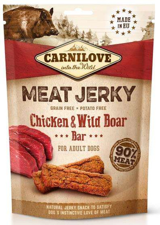Carnilove jerky chicken & wild boar bar 100g