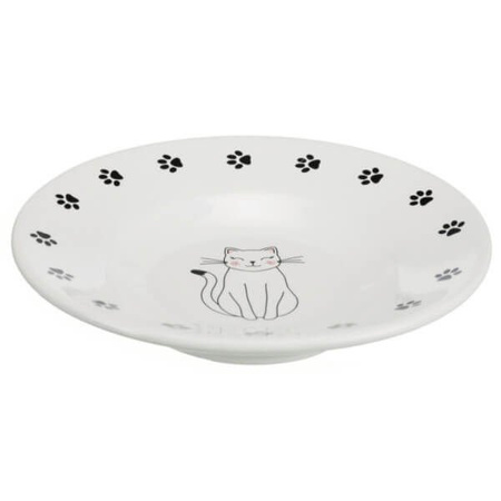 Miska ceramiczna dla ras krótkopyslkich, o 15 cm, biała