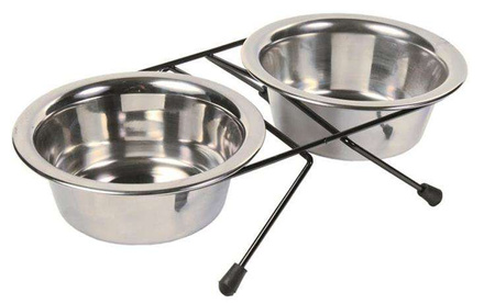 STOJAK Z MISKAMI 2x0.45l