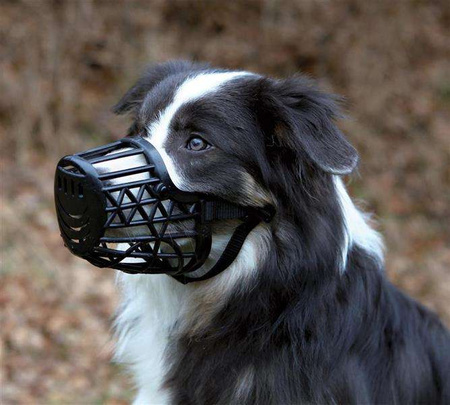 Kaganiec plastikowy, dla psa, czarny, M, dł. pyska 23,5 cm, szer. paska 6,6 cm