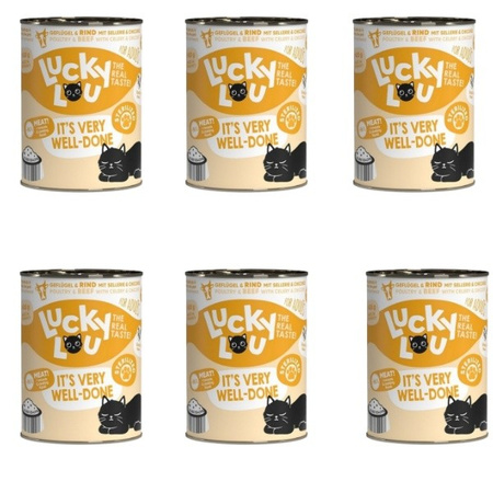 ZESTAW Lucky Lou Lifestage Sterilized drób i wołowina 6 x 400 g