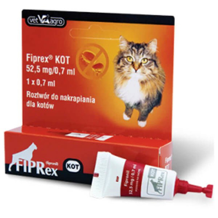 Fiprex na pchły i kleszcze dla kota 1x0,7 ml