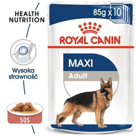 Royal canin maxi adult karma mokra w sosie dla psów dorosłych, do 5 roku życia, ras dużych saszetka 140g