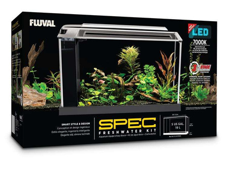 Akwarium szklane Fluval SPEC V z LED, 19L, 52 cm x 29.5 cm x 19 cm, czarne