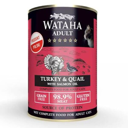 Karma mokra dla kota Wataha Hunt Adult indyk przepiórka 400g