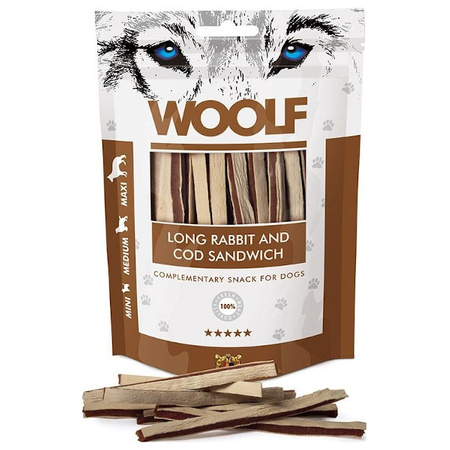 Woolf long rabbit and cod sandwich dla psa 100 g
