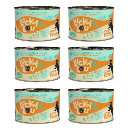 ZESTAW Lucky Lou Lifestage Adult drób i pstrąg 6 x 200 g