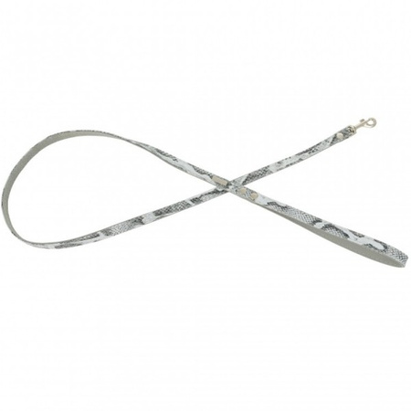 Smycz dla psa, Wild Snake, szara, skórzana nikiel, 13mm/120cm