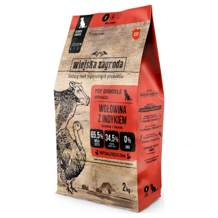Wiejska Zagroda wołowina z indykiem dla psa 2 kg S