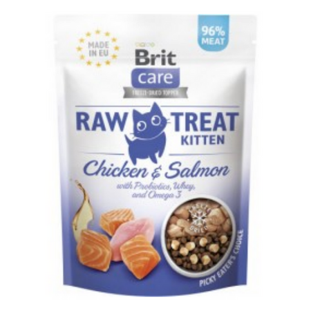 Brit Care Raw Treat Kitten kurczak z łososiem dla kociąt 40 g