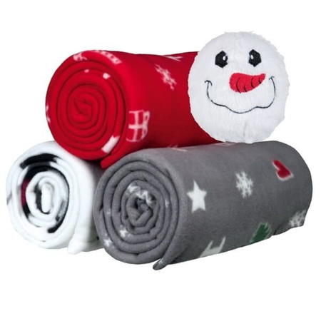 Zestaw i świąteczny dla kota i psa kocyk+śnieżynka