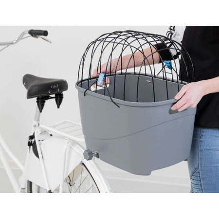 Kosz rowerowy na bagażnik, szary, 36 × 47 × 46 cm