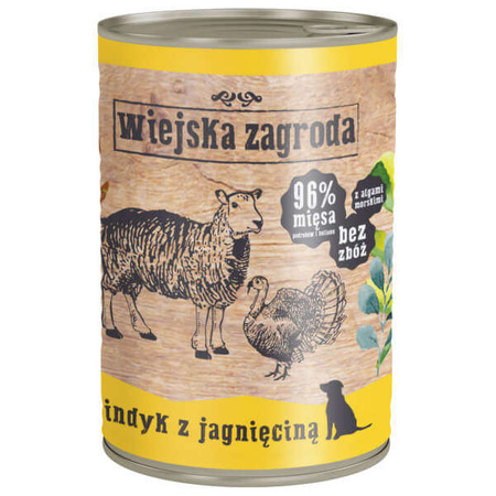 Wiejska zagroda karma indyk z jagnięciną dla psa 400 g