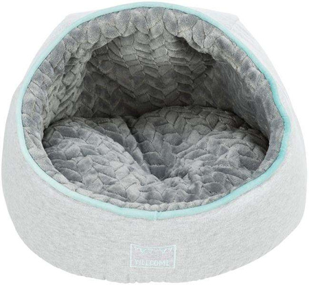 Junior, legowisko zamknięte, dla szczeniąt, jasnoszare/miętowe, poliester/plusz, 40 x 27cm