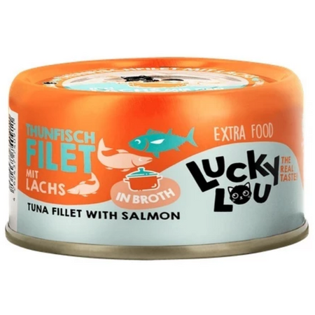 Lucky Lou Extrafood Tuńczyk z łososiem w bulionie puszka 70g