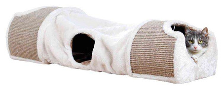 Tunel do drapania , 110 × 30 × 38 cm, jasnoszary/brązowy