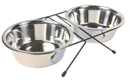 STOJAK Z MISKAMI 2x1.8l