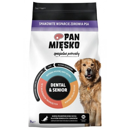 Pan Mięsko Specjalne potrzeby Dental & Senior wołowina z indykiem 9 kg