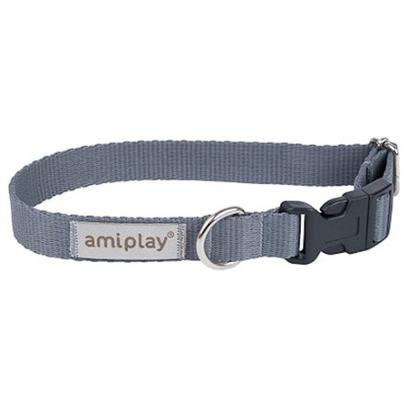 amiplay Samba szara obroża regulowana S