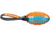 Piłka rugby na sznurku, możliwość wyciszenia dźwięku, 12 cm/27 cm, orange/blue