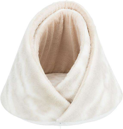 Nelli, legowisko zamknięte, białe/szarobrązowe, o 52 × 40 cm