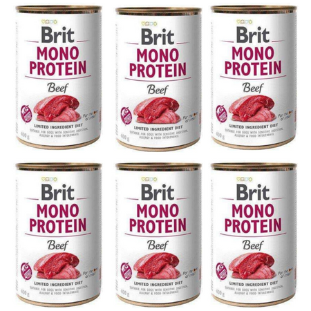 ZESTAW Brit Mono Protein Beef dla psa 400 g x 6 szt