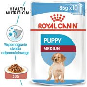 Royal canin medium puppy karma mokra w sosie dla szczeniąt, od 2 do 12 miesiąca, ras średnich 140g