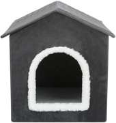 Livia, legowisko zamknięte, dla psa/kota, ciemnoszare/białe, 38x41x44 cm