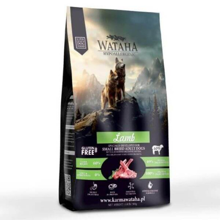Karma sucha dla psa Wataha Hypoallergenic Jagnięcina 60% dla ras dużych 500g