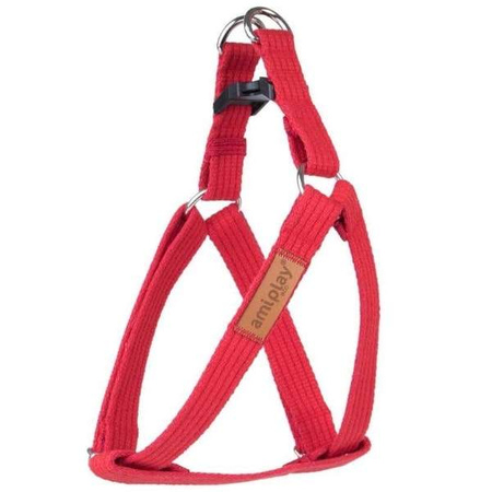 amiplay Eco Cotton szelki regulowane dla psa czerwone S