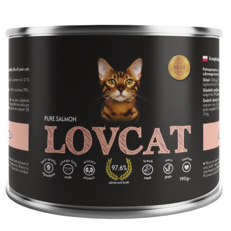 Lovcat Pure łosoś 190 g