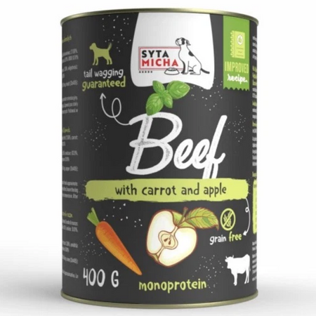 Syta Micha Classic Wołowina z marchewką, jabłkiem i bazylią, 400 g