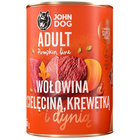 John Dog Pumpkin Line wołowina z cielęciną, krewetkami i dynią 400 g