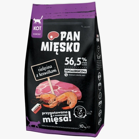 Pan Mięsko cielęcina z krewetkami dla kota S 10 kg