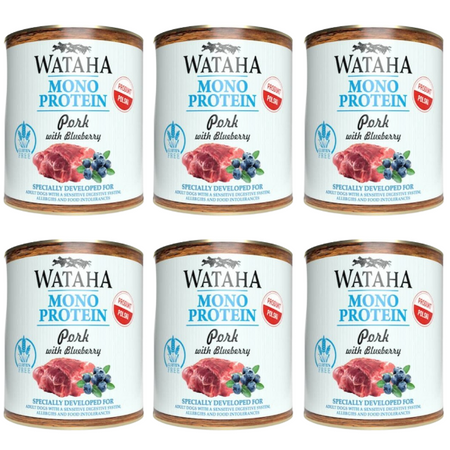 ZESTAW Wataha Monoprotein Adult wieprzowina dla psa 6 x 800 g