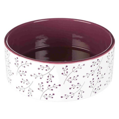 Miska ceramiczna, 1.4 l/? 20 cm, biało/jagodowa