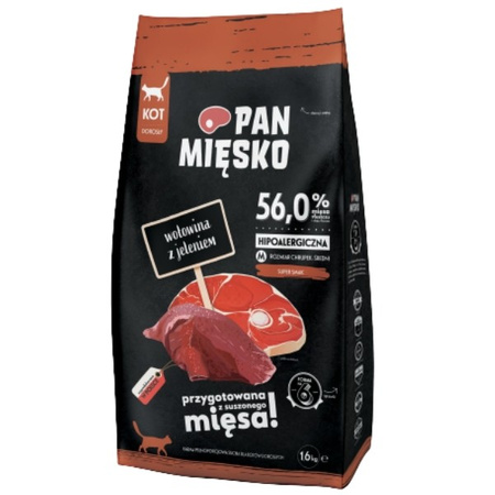 Pan Mięsko wołowina z jeleniem dla kota M 1,6 kg