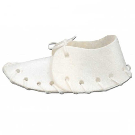 Maced but ze skóry cielęcej biały 7cm