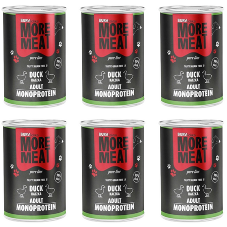 ZESTAW BUBAlicious More Meat mono Pure Kaczka 6 x 400 g