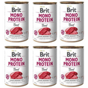 ZESTAW Brit Mono Protein Beef dla psa 400 g x 6 szt