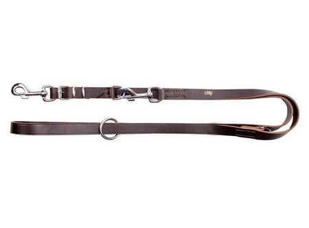 Dingo Smycz skórzana przedłużana szyta 1,5x110-200cm brązowa