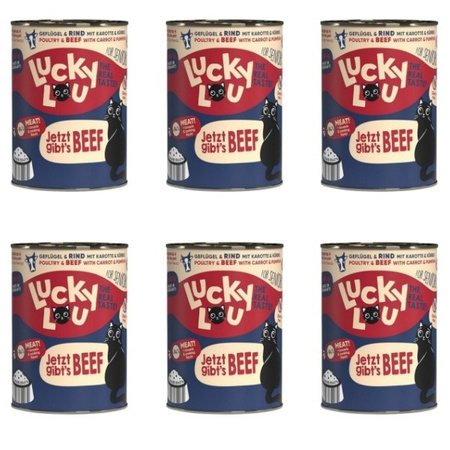 ZESTAW Lucky Lou Lifestage Senior drób i wołowina 6 x 400 g