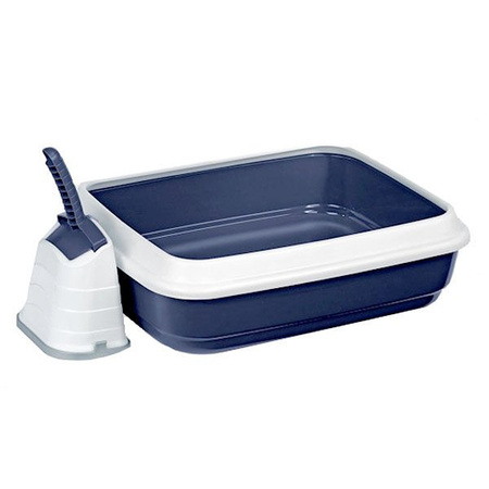 Duo, kuweta dla kota, z łopatką, błękitna, 59x40x28 cm