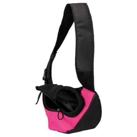 Siling torba przednia na ramię, 50 × 25 × 18 cm, różowa/czarna