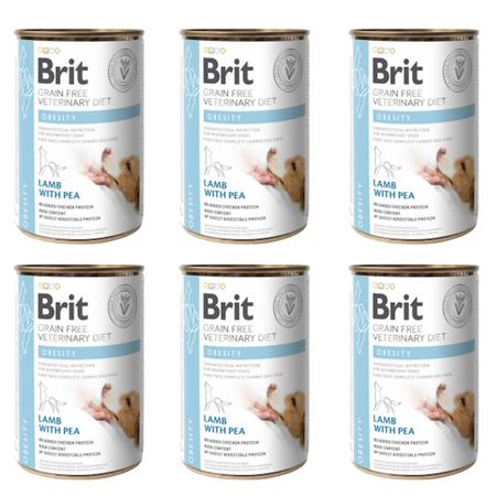 ZESTAW Brit Grain Free Veterinary Diets Obesity dla psa 6 x 400 g